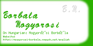 borbala mogyorosi business card